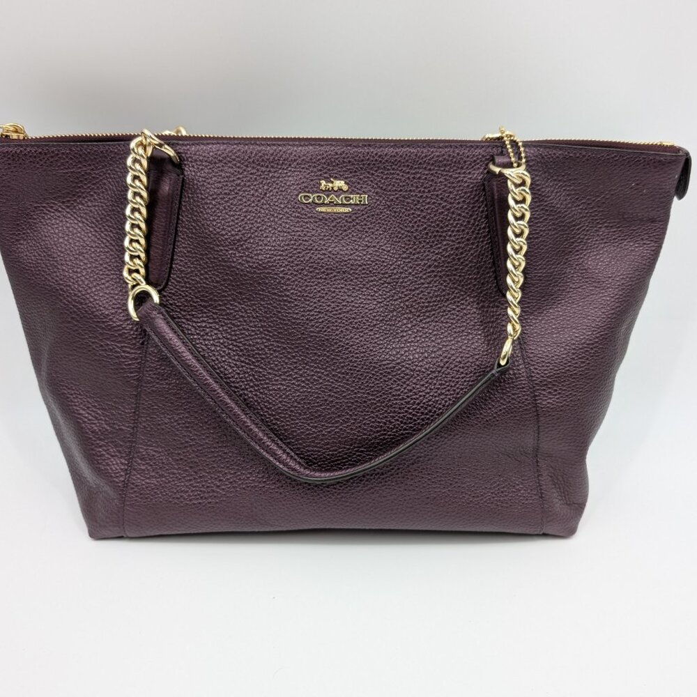 Coach F35868 Ava Chain Tote Handbag in Raspberry